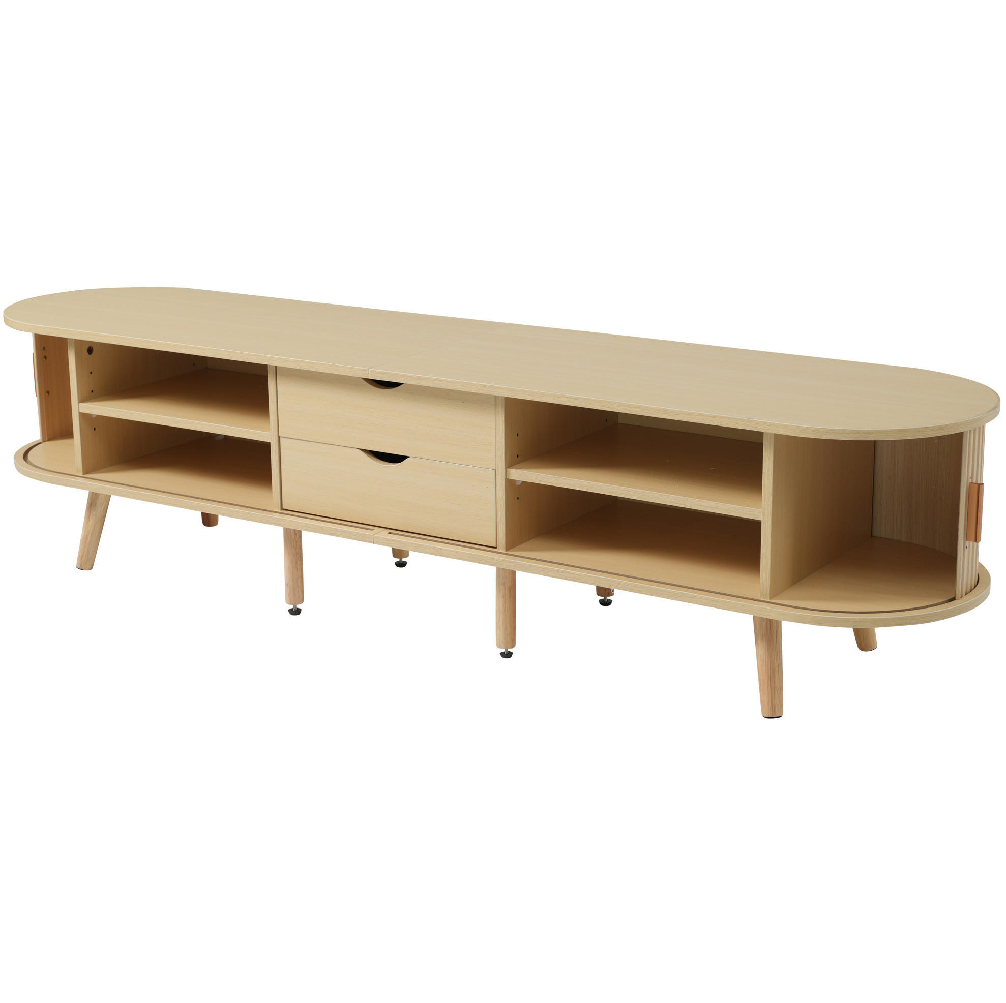 LOWBOARD 175/40/42 cm in hellem Walnussholz aus MDF mit 2 Schubladen und Schiebetüren - Alteiche, Holzwerkstoff (40/42/170cm) - OKMYHOME