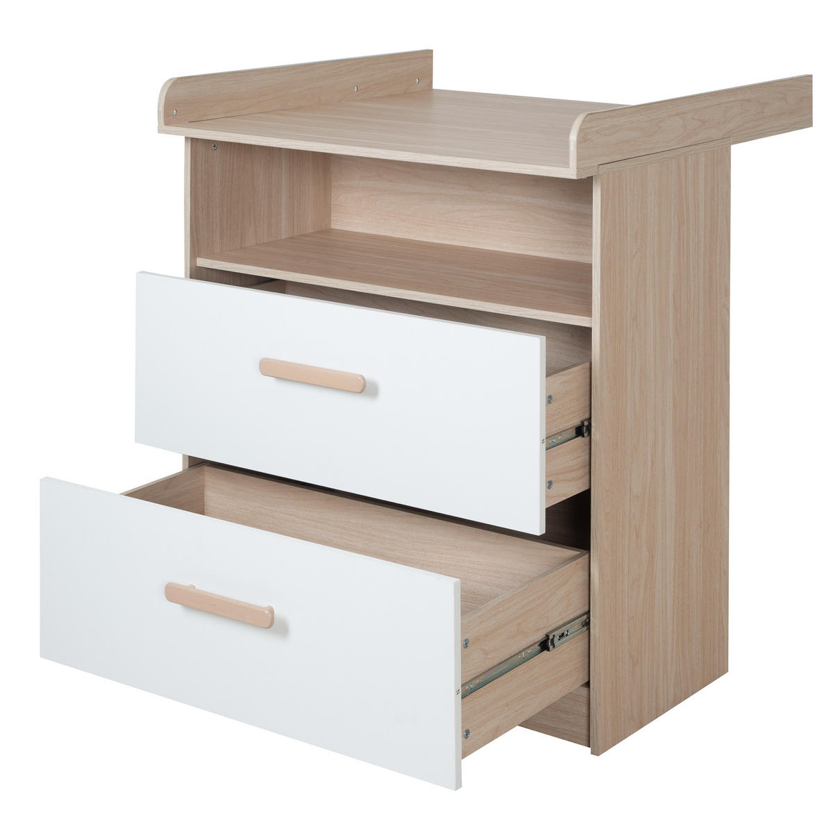 BABYMÖBEL SET Cabane 2-teilig - Eichefarben/Weiß, Holz/Holzwerkstoff (96/190/50cm) - Roba