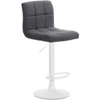 BARHOCKER MADRID Hellgrau Stoff Weiß - Hellgrau, Textil/Metall (46/94/47cm) - DELUKE