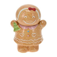 VORRATSDOSE Lebkuchenfigur Cookie 12/15/19 cm - Beige, Keramik (15/19/12cm) - Home Styling Collection