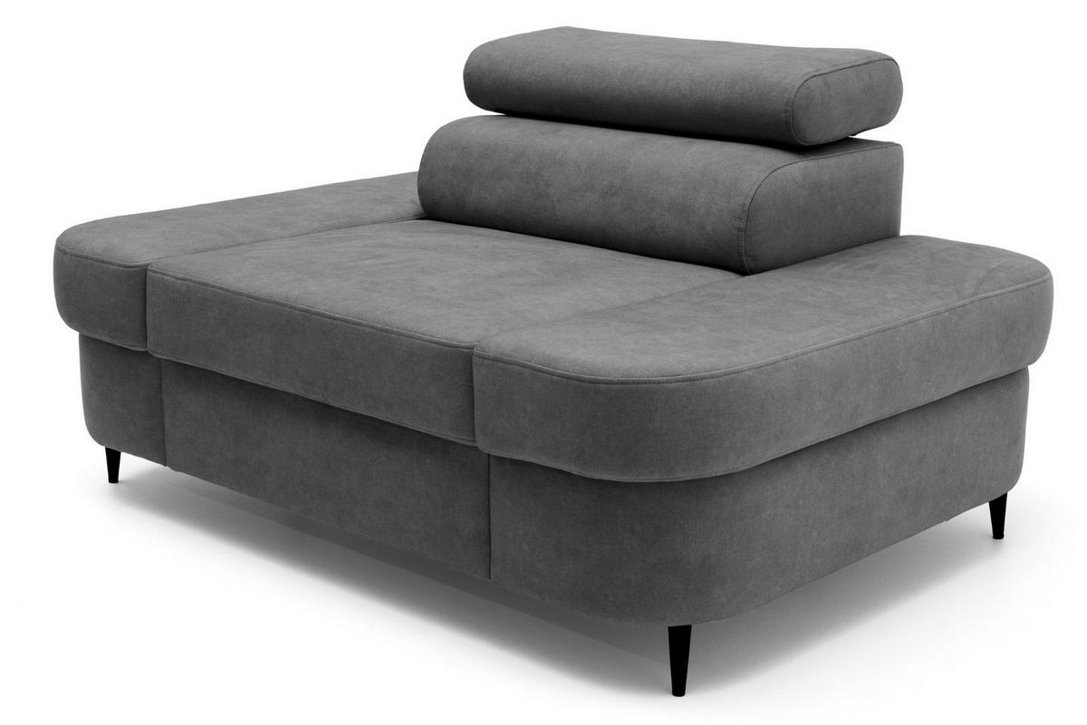 SESSEL PRIAM mit verstellbare Kopfstütze Velours Dunkelgrau - Dunkelgrau/Schwarz, Holz/Textil (145/97/105cm) - Muffo