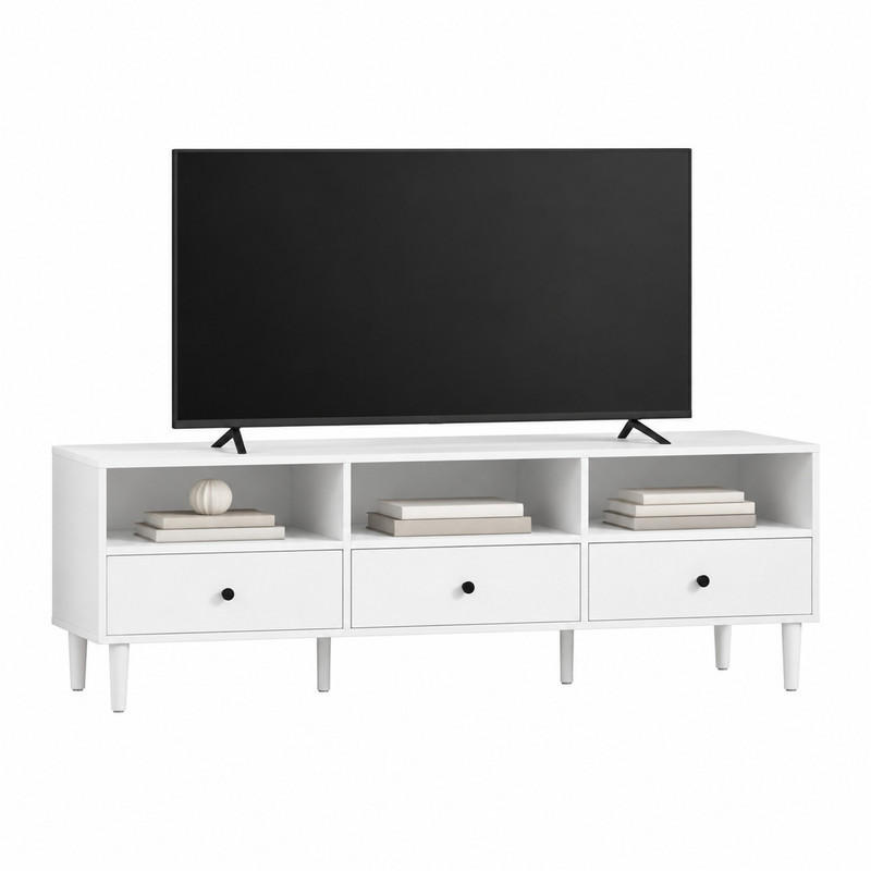 Beauniv Tv-Lowboard Weiß 34x45x140 cm