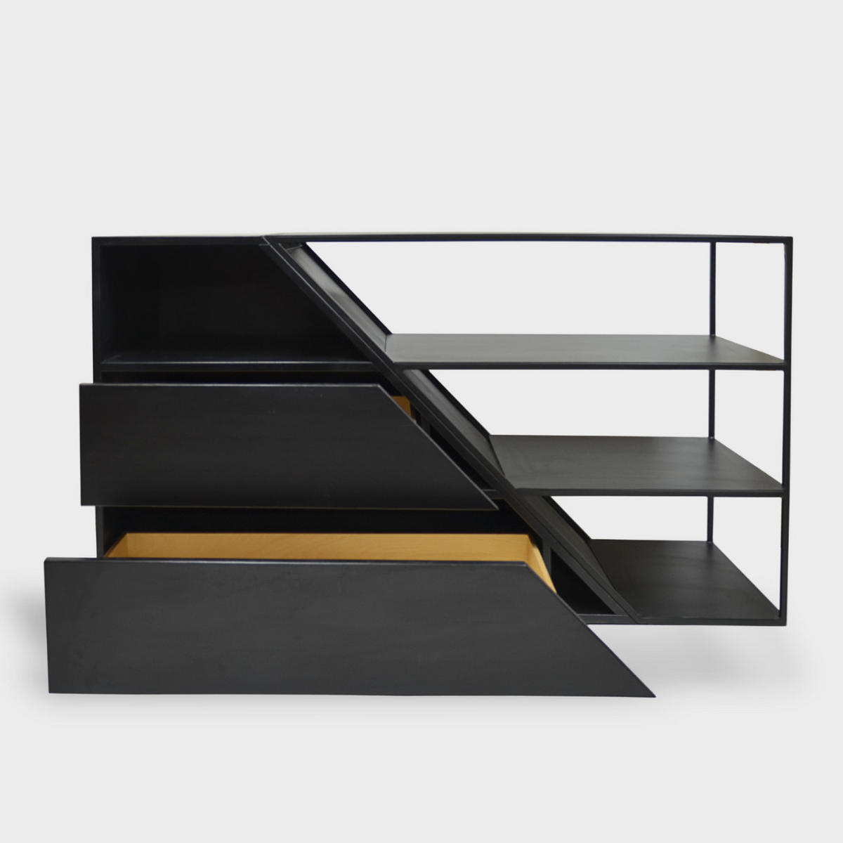 TV-SCHRANK aus Massivholz und Stahl ALANO - Eichefarben, Holz (160/70/40cm) - Rawood Furniture