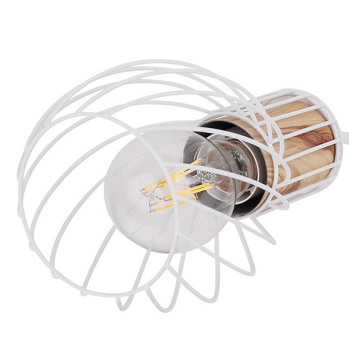 LED DECKENLEUCHTE Gitteroptik Weiß - Weiß, Holz (60/60/24cm) - Globo Lighting
