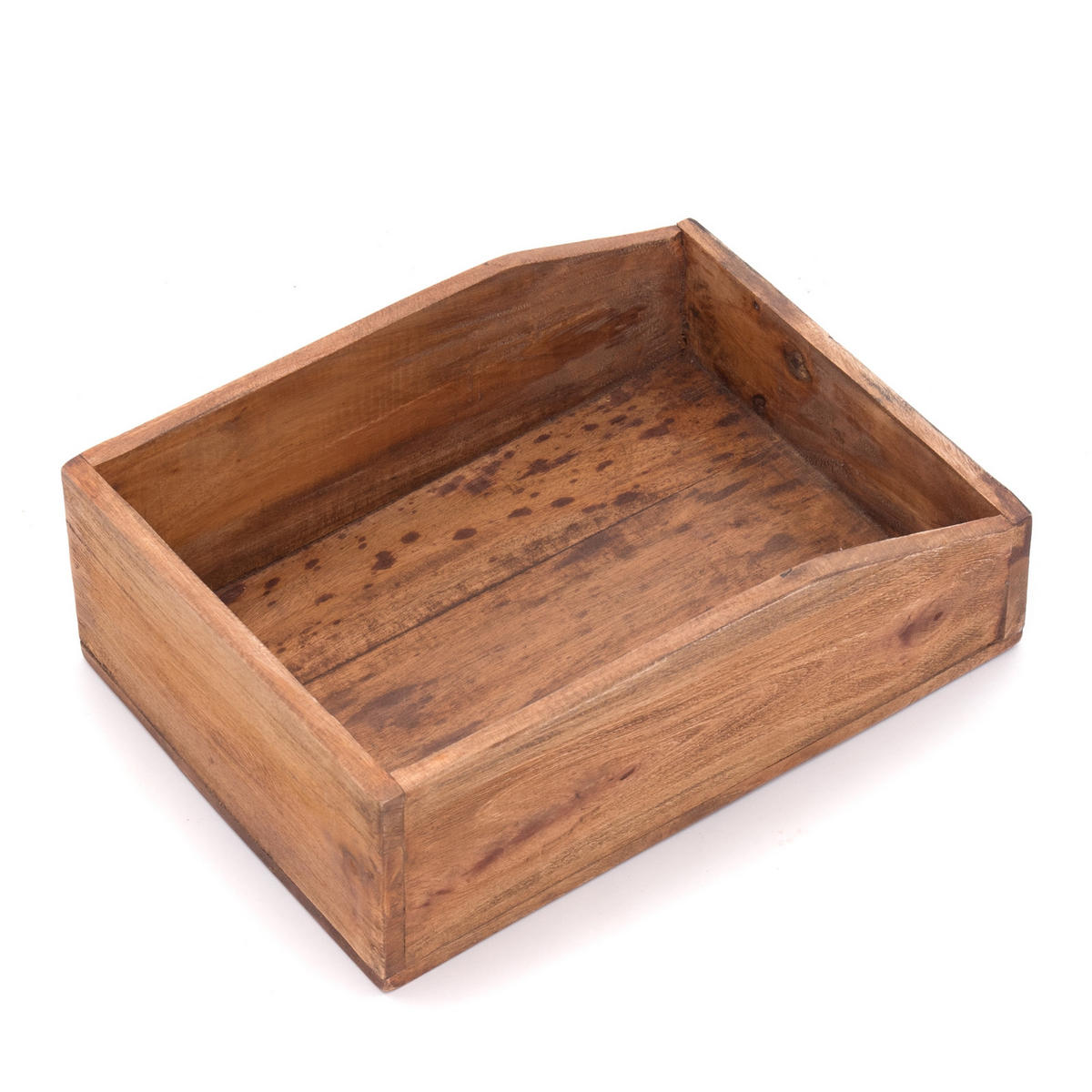 ORGANIZER-SET Office 3-teilig Mahagoni Holz, mit beschreibbarer Tafel 12 beschreibbar - Schwarz/Naturfarben, Holz (24/16/21cm) - DESIGN DELIGHTS