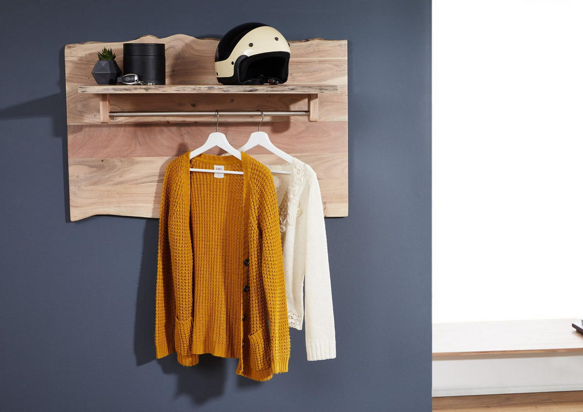 GARDEROBE Akazie 100x32x60 natur lackiert PURE ACACIA #715 - Braun, Holz (100/60/32cm) - Massivmoebel24