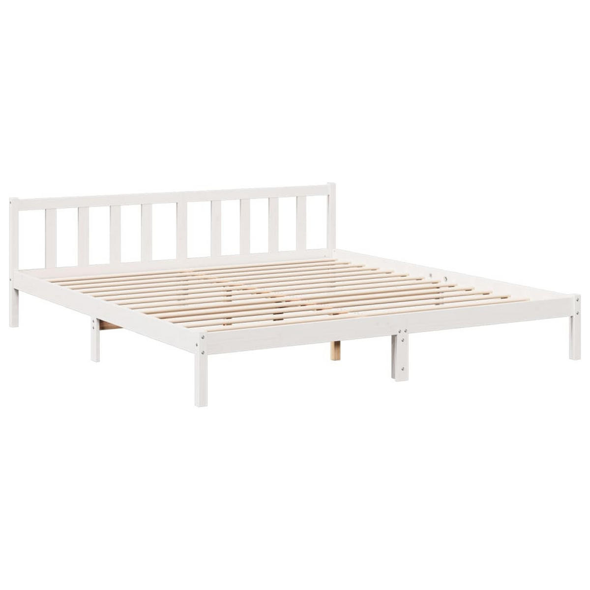 MASSIVHOLZBETT Extra Lang Ohne Matratze Weiss 200/220 Kieferholz - Weiß, Holz (90/200cm) - vidaXL