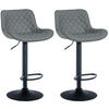 BARHOCKER 2er Set Lederlook grau - Grau, Textil/Metall (48/81/54cm) - CLP