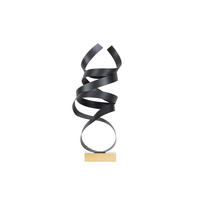 METALLSKULPTUR Schwarz 35/80 cm - Schwarz, Metall (2.5/80/20cm) - KUNSTLOFT