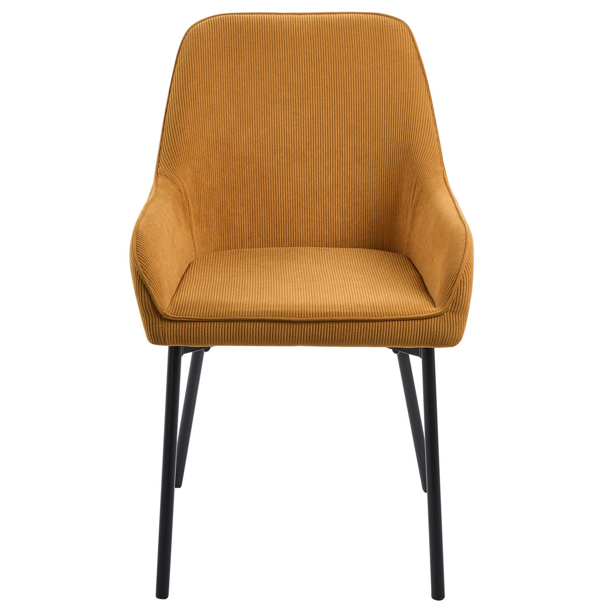 ÉTKEZŐSZÉK 2 darabos Szett Kordbársony Sárga Loverna - sárga, textil/fém (54/87/63cm) - Beliani