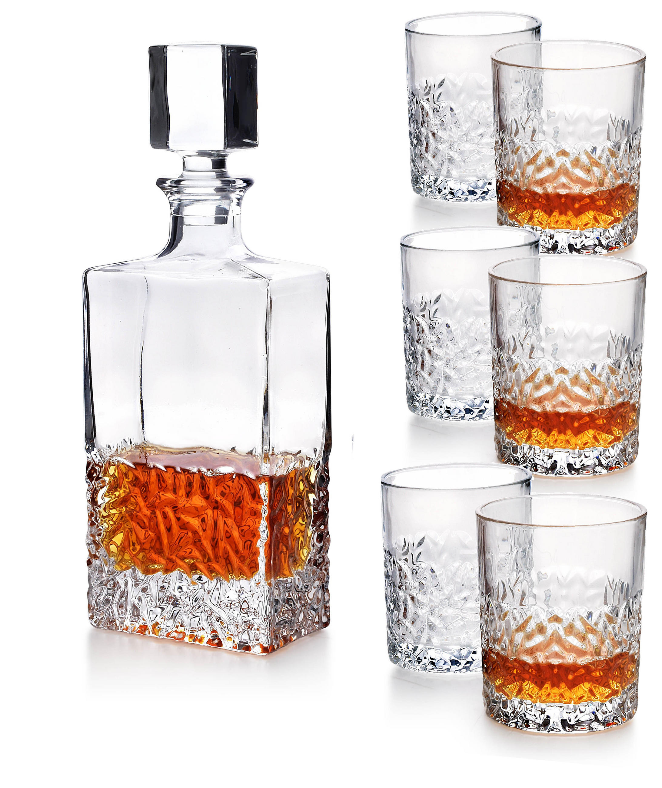 DEKANTER mit Gläser Eva Transparent 28.5/12.5/26 cm Glas - Transparent, Glas (0.81L) - Mondex