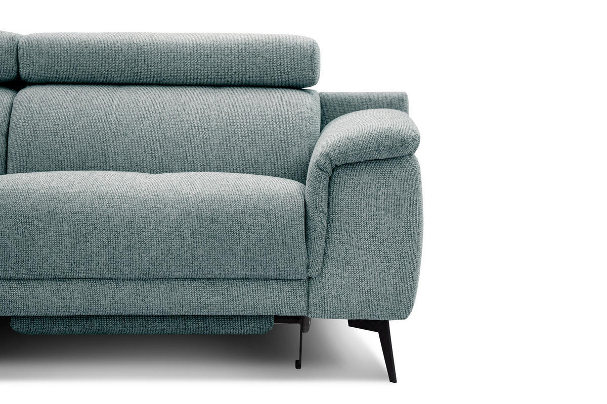 ECKSOFA FIERO 5-Sitzer mit 1 Relaxfunktion, mintgrün - Mintgrün, Holzwerkstoff/Textil (228/290cm) - Courtois Laville