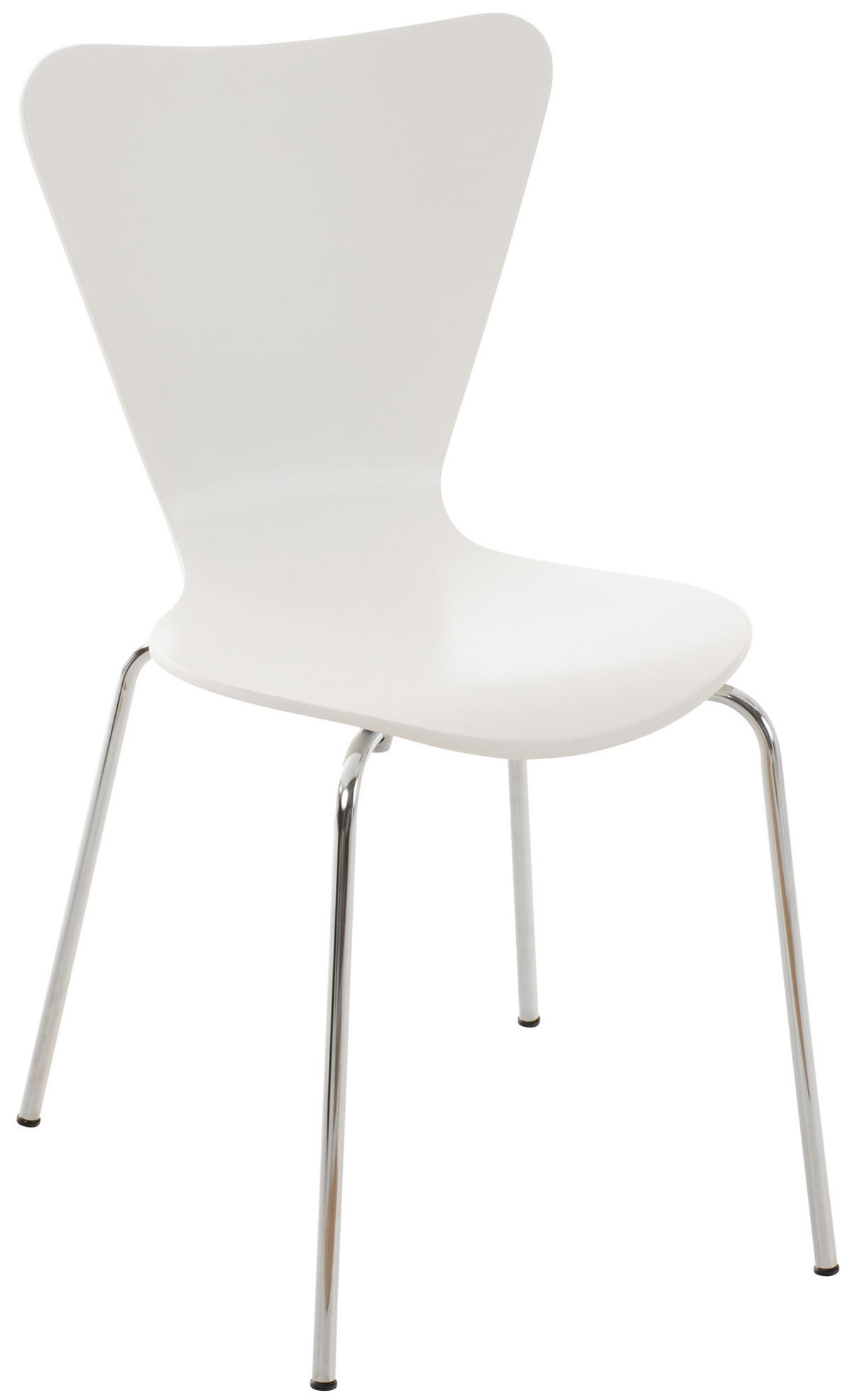 BESUCHERSTUHL Holz weiß - Weiß, Holz/Metall (45/85/49cm) - CLP