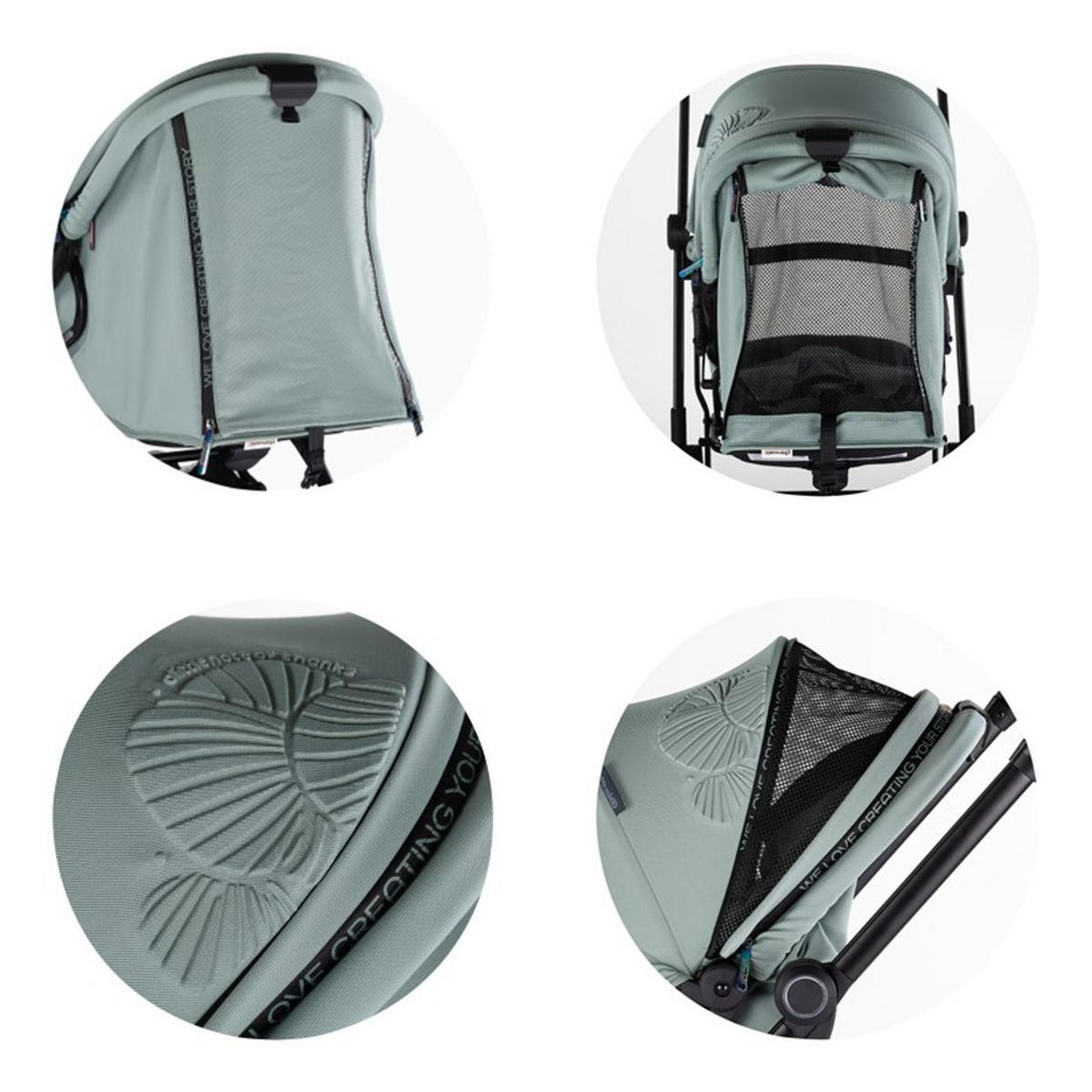 KINDERWAGEN Revolut grün Sitz 360 Grad drehbar, verstellbar, EVA-Reifen - Grün, Metall (57/48/109cm) - Chipolino