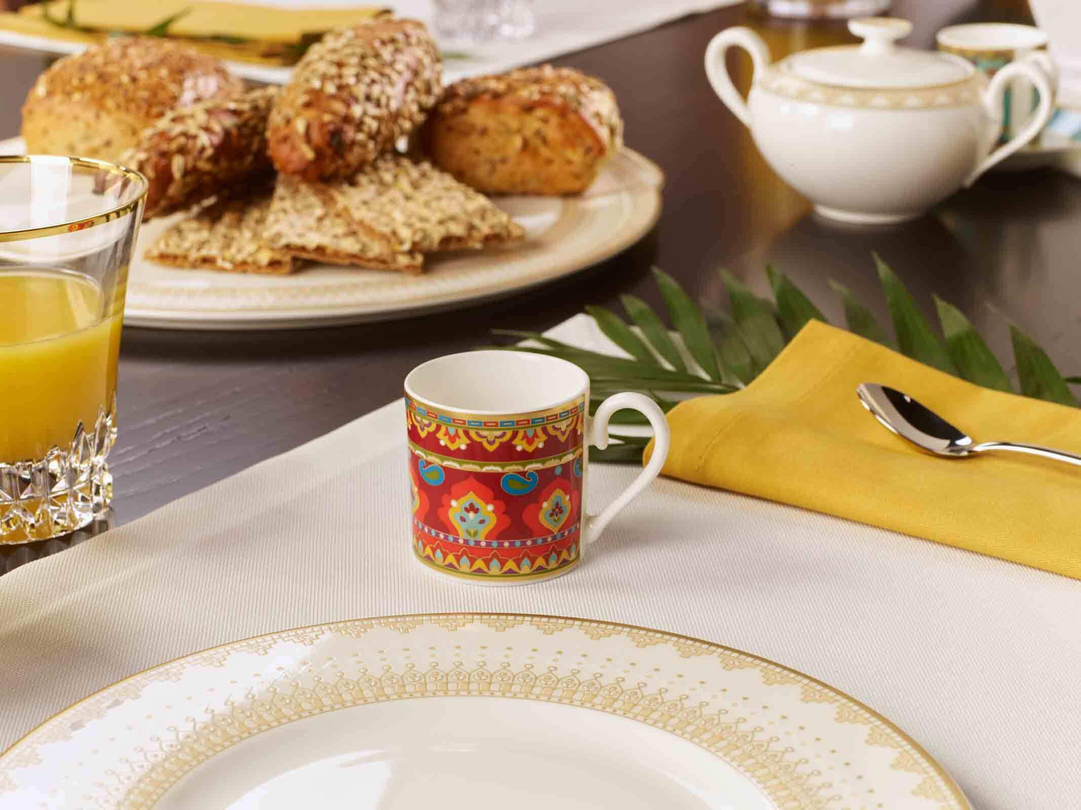 ESPRESSOTASSEN MIT UNTERTASSEN Samarkand Aquamarin rot 50 ml 2er Set - Rot, Keramik (12.6/7.8/12.6cm) - Villeroy & Boch