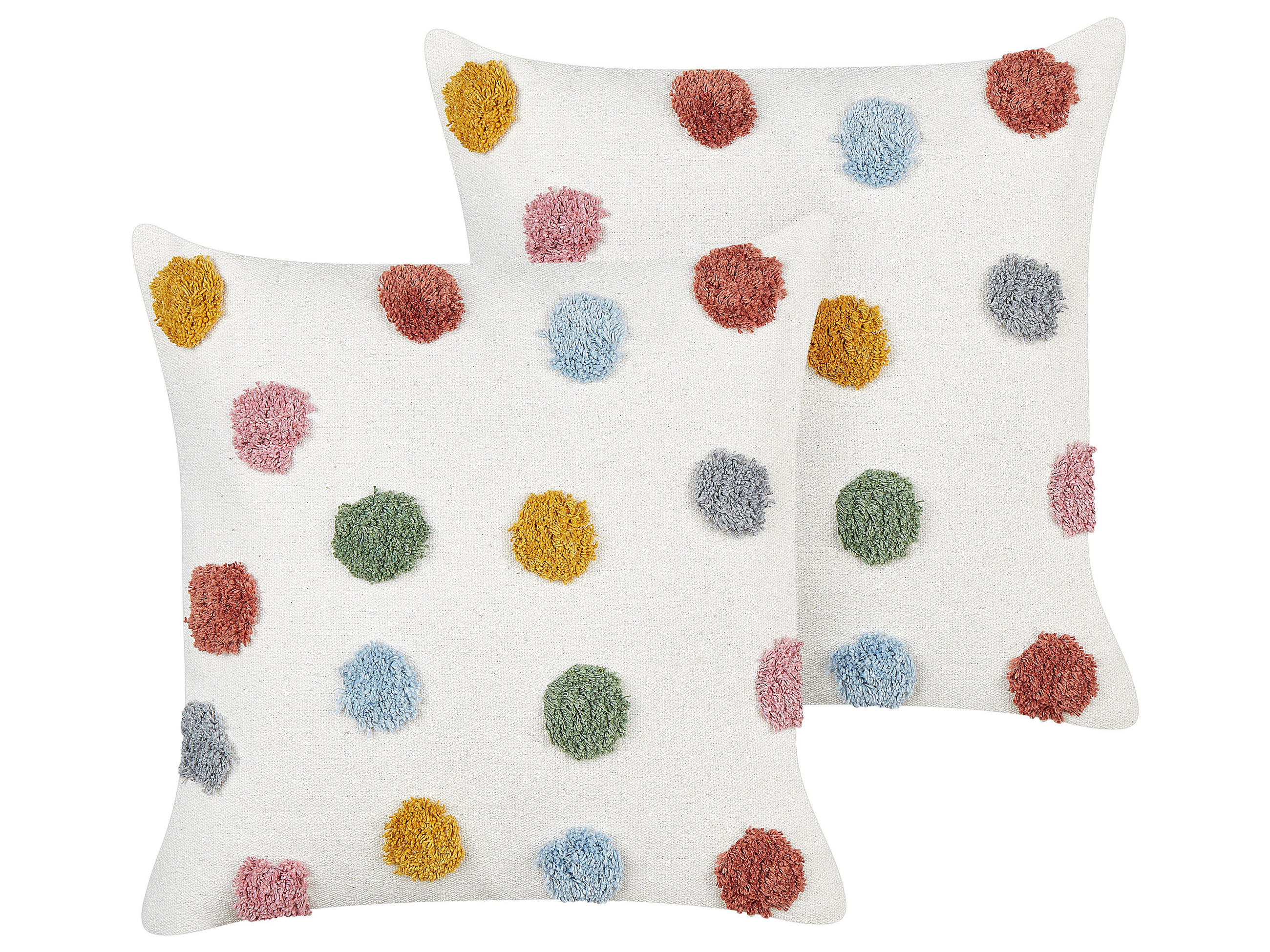 Beliani DEKORATIVNÍ polštář sada 2 ks Bílý 45/45 cm Wallflower