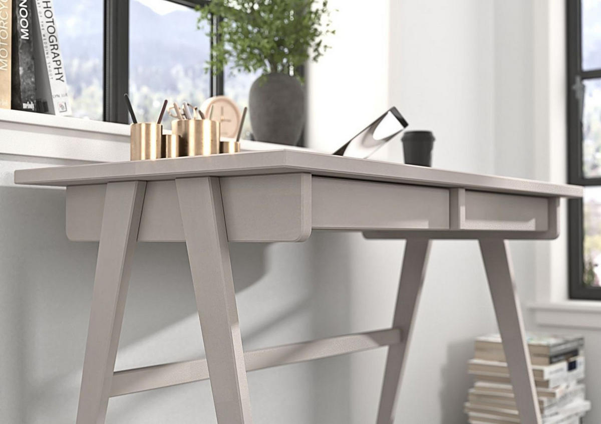 SCHREIBTISCH Edda, 120/65/75 cm in Weiß, Buchenholz - Weiß, Holz/Buchenholz (65/120/75.5cm) - Visby