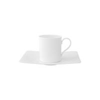 KAFFEETASSE MIT UNTERTASSE Modern Grace weiß 170 ml - Weiß, Keramik (14/9.7/17cm) - Villeroy & Boch