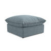 POUF Bouclé Stoff Blau - Pastellblau/Schwarz, Holzwerkstoff/Kunststoff (75/45/75cm) - Makamii