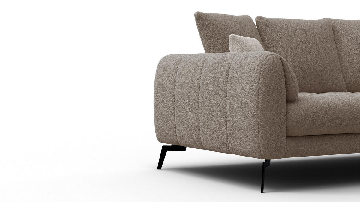 SOFA CALME 2,5-Sitzer, creme - Creme, Holz/Textil (199/92/108cm) - Courtois Laville