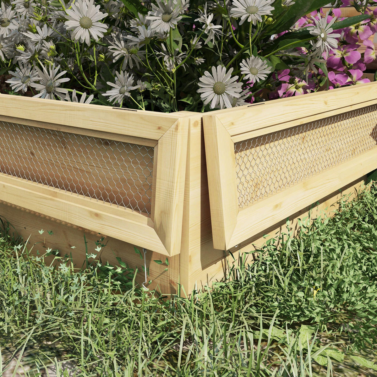 HOCHBEET DE-05294 Mit Spalier & Schutznetzen Natur - Naturfarben, Holz (183/95/98.5cm) - ComfortXL