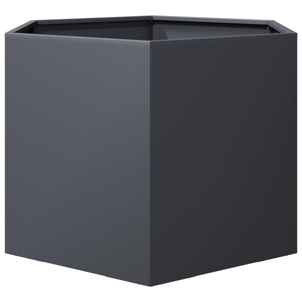 PFLANZKÜBEL Anthrazit Sechseckig 69/60/45 Stahl - Anthrazit, Metall (69/45/60cm) - vidaXL