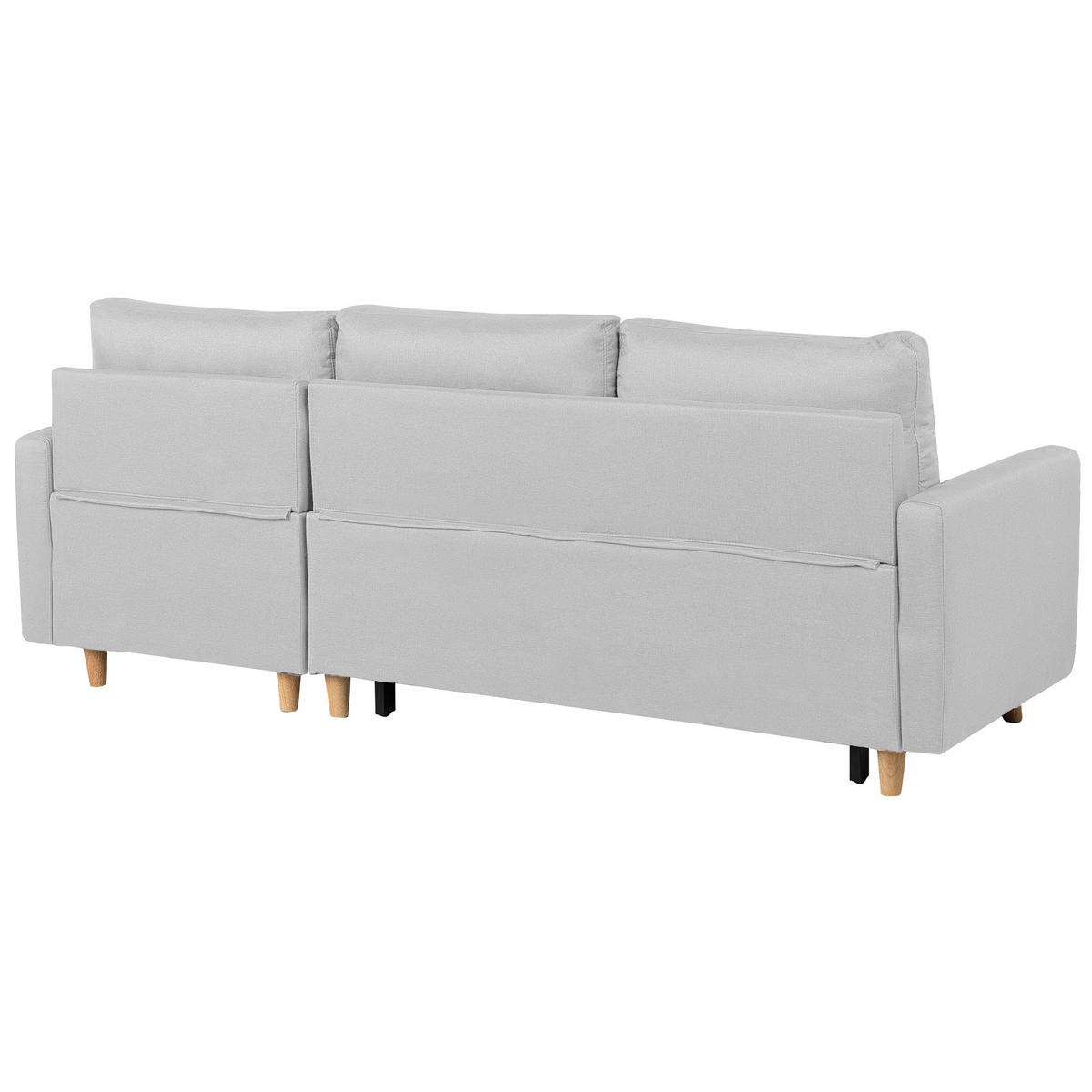 ECKSOFA Polsterbezug Hellgrau rechtsseitig Flakk - Hellgrau, Textil (232/147cm) - Beliani