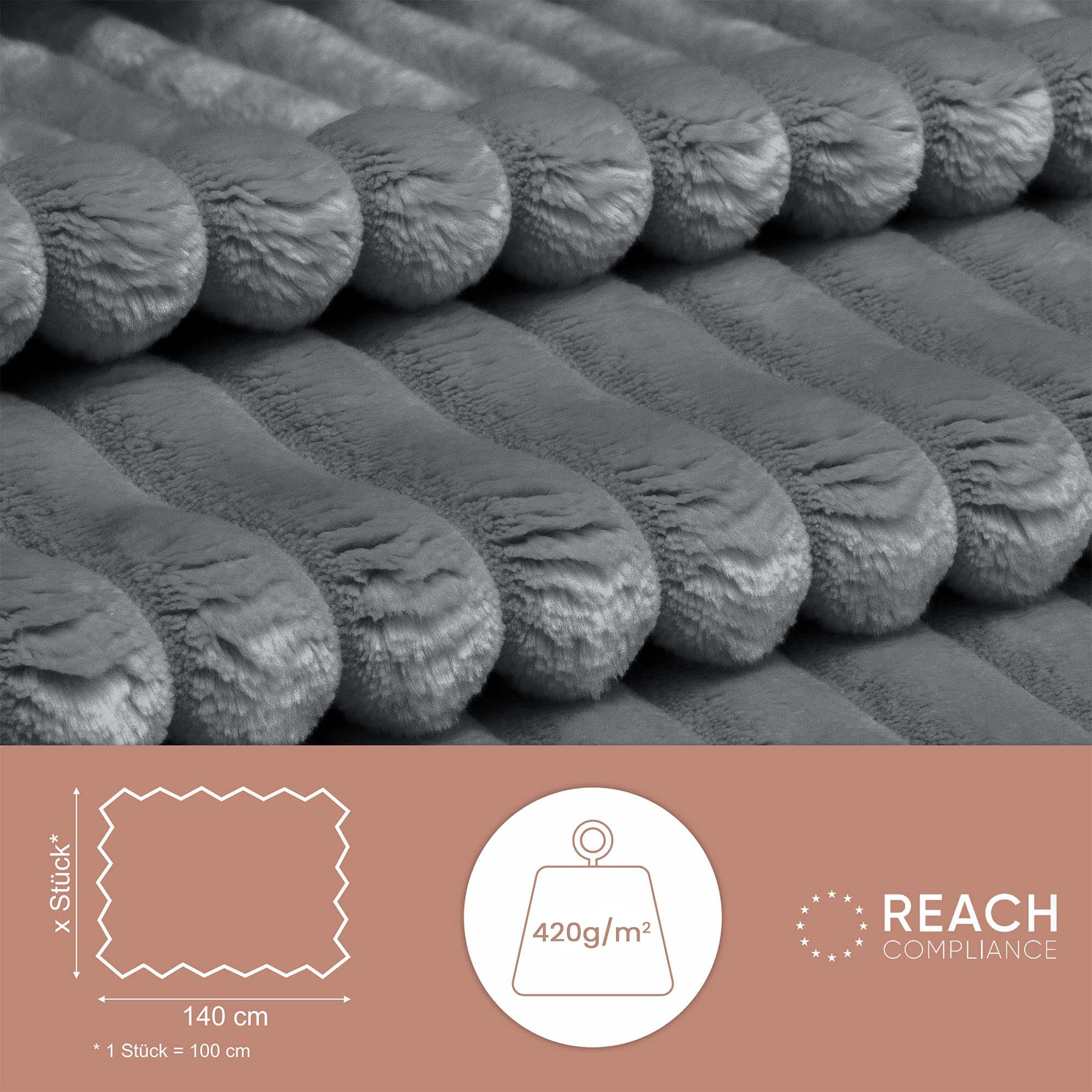 Thumbnail - Dreamroots Cordstoff, Dunkelgrau, Textil, 140x100 cm, Oeko-Tex® Standard 100, Wohnzimmer, Sofas & Couches