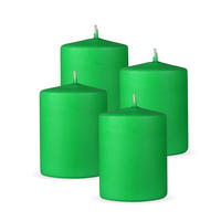 STUMPENKERZEN 4er Pack "Hellgrün", Größe Ø7cm x Höhe: 8 cm - Hellgrün, Naturmaterialien (7/8cm) - Bestlivings