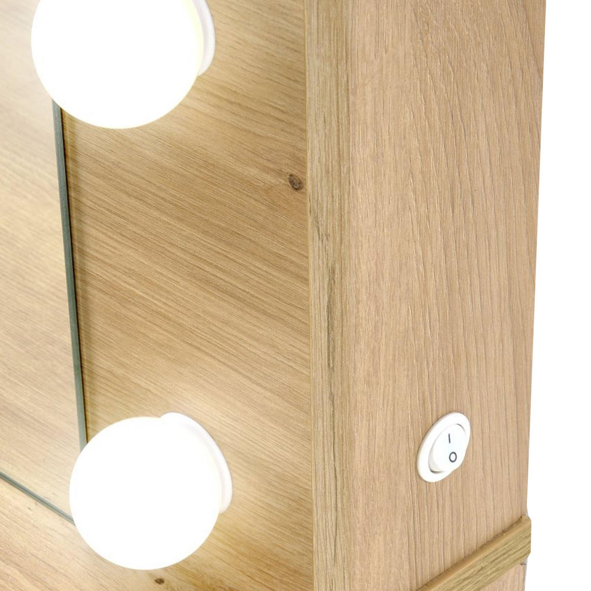 SCHMINKTISCH FABIOSO Groß Eiche - Eichefarben, Glas/Holz (140/120/55cm) - KONSIMO®