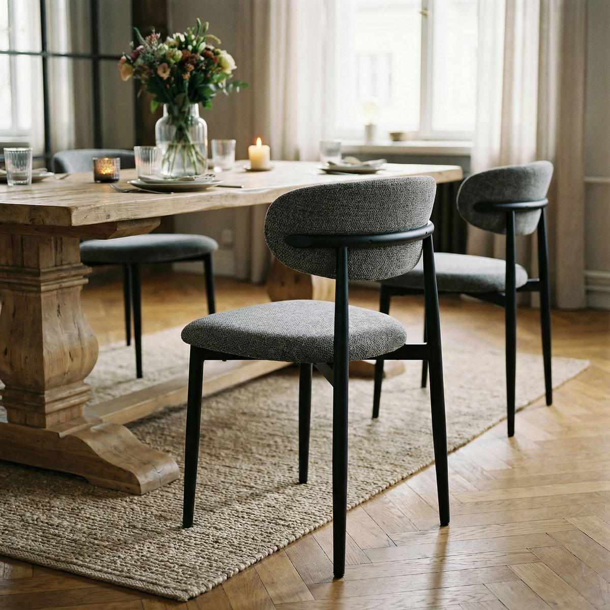 ESSZIMMERSTUHL AZUL 2er-Set grau - Grau, Textil (49/79/48cm) - IDIMEX