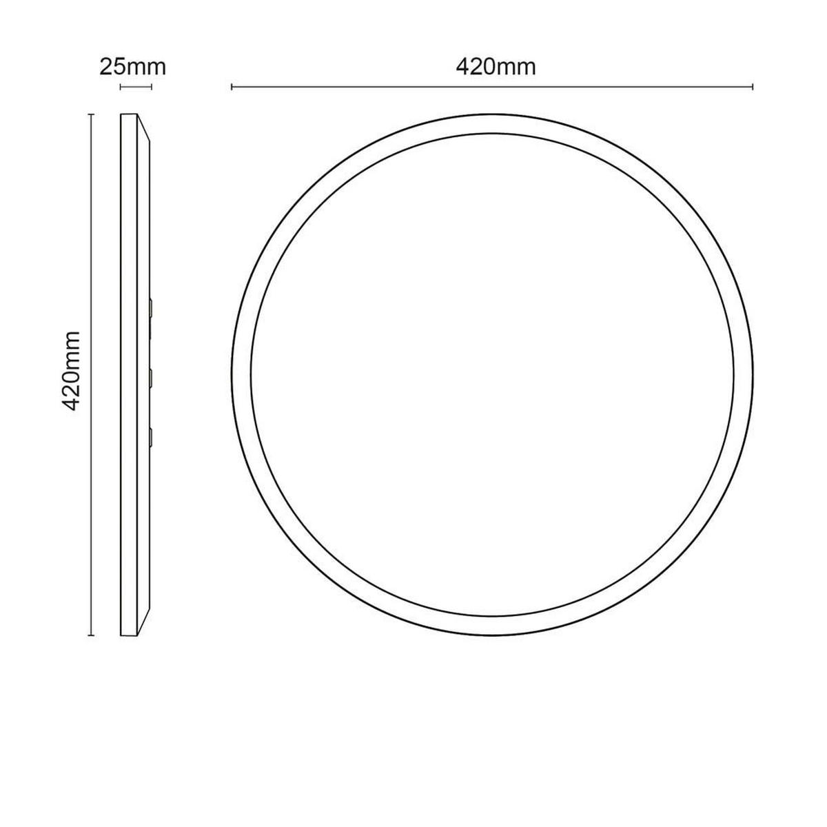 LED DECKENLEUCHTE Holzoptik Braun - Braun, Kunststoff (42/42/2.5cm) - Globo Lighting