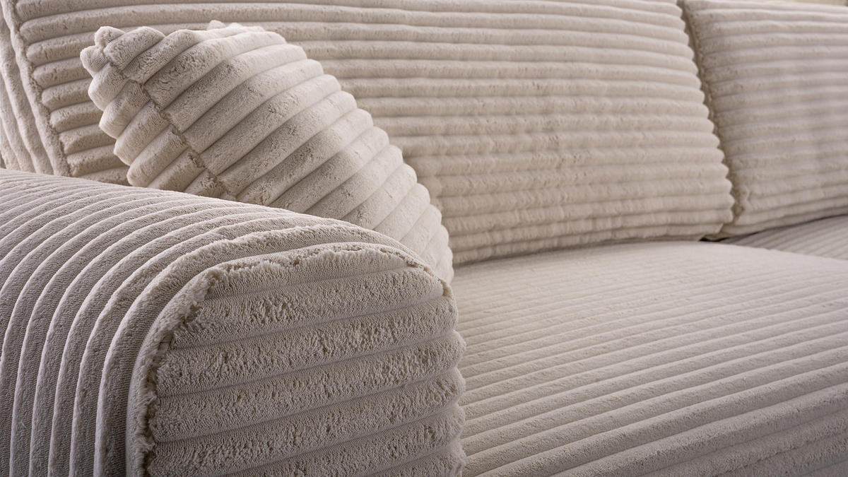 ECKSOFA HAPPO CORD PLUSH Dunkelgrau - Dunkelgrau, Textil (297/169cm) - Luxkor24