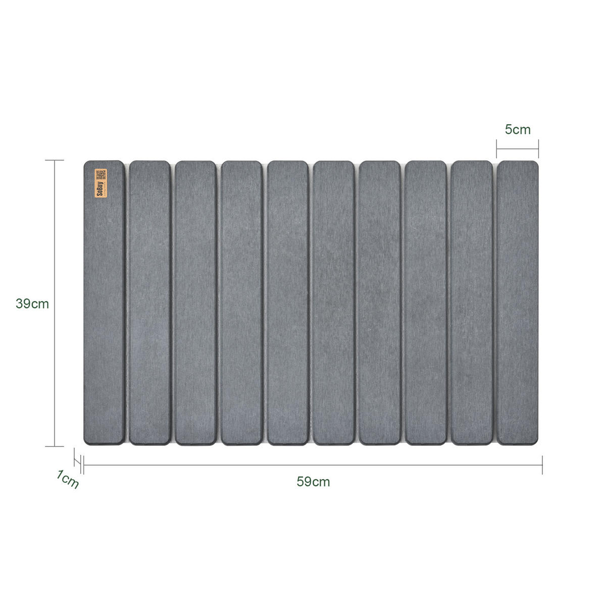 BADEMATTE Badezimmer - Grau, Stein (59/39cm) - SoBuy