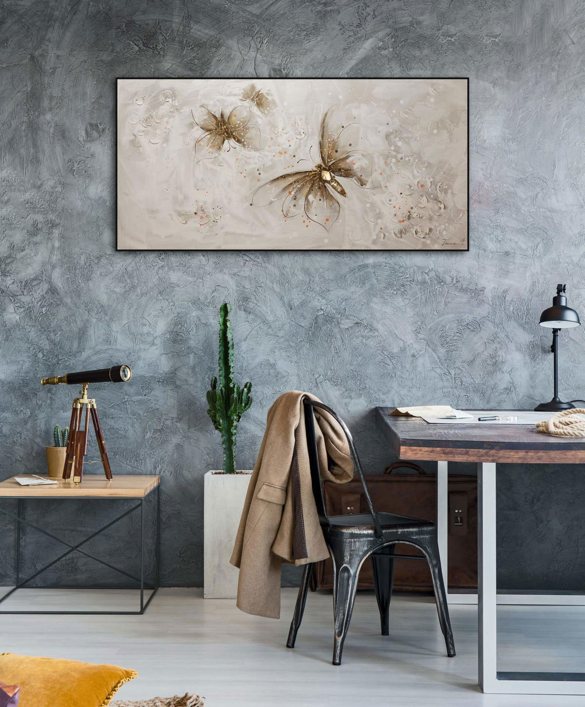 ACRYLBILD HANDGEMALT 120/60 cm - Braun, Holz/Textil (120/60cm) - KUNSTLOFT