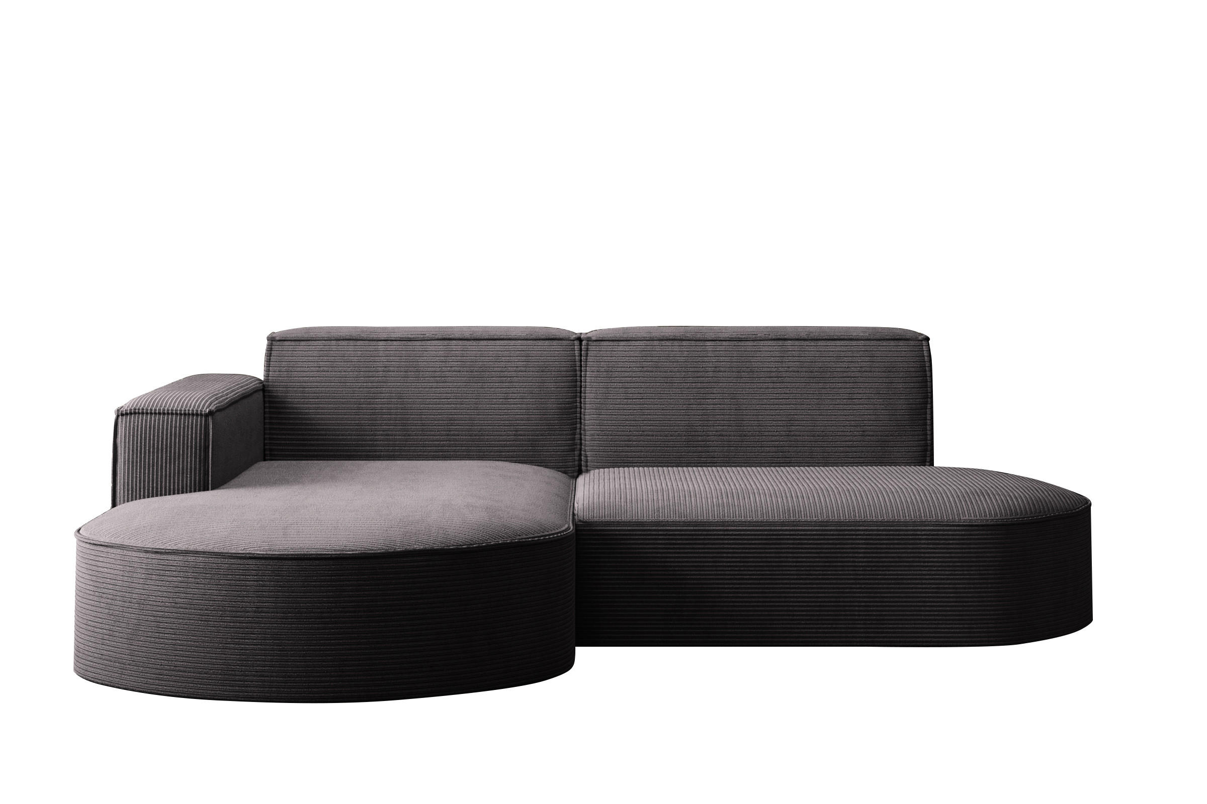 ECKSOFA Designer MODENA STUDIO stoff Dicker cord Poso Dunkelgrau Links - Dunkelgrau, Holzwerkstoff/Textil (165/236cm) - Kaiser Möbel