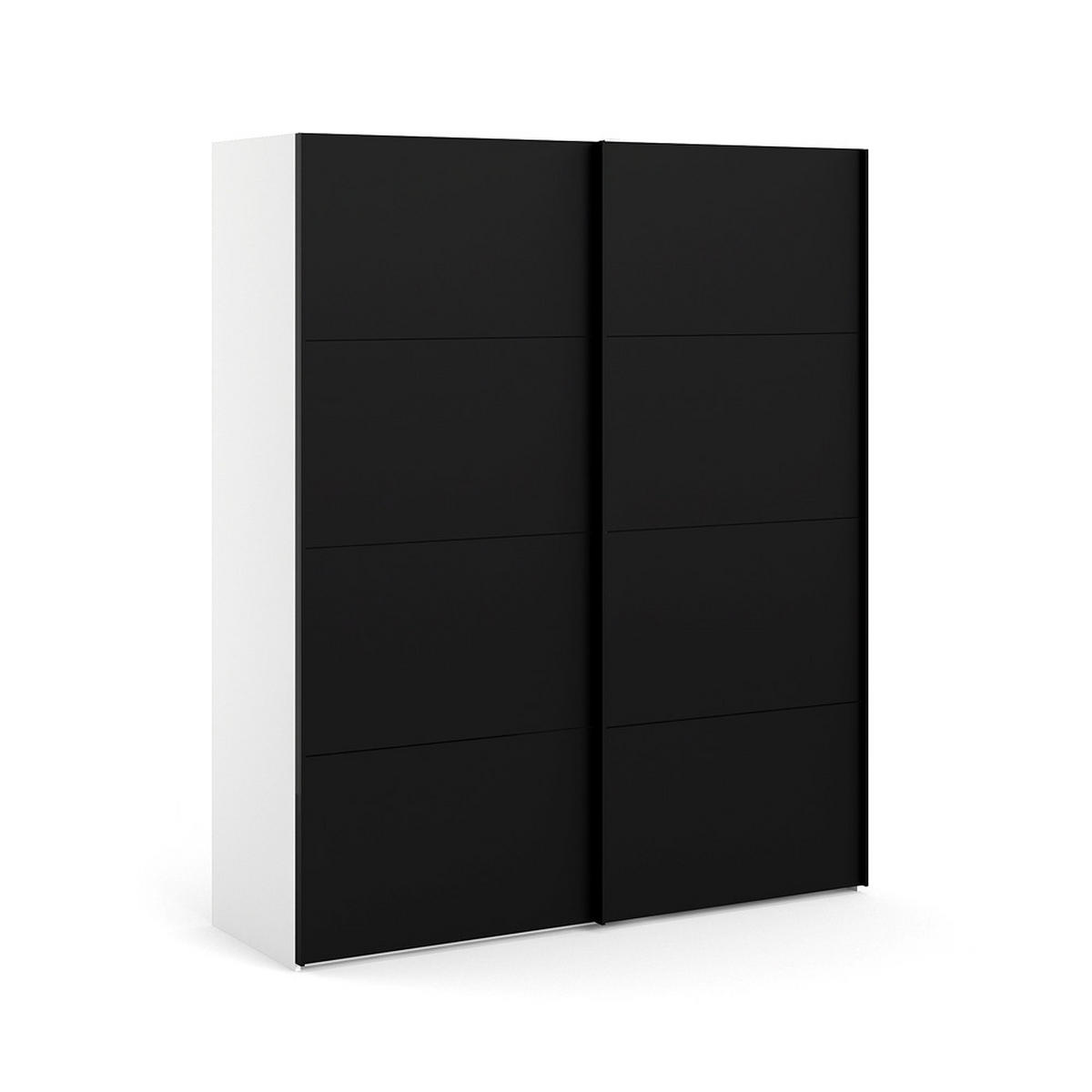KLEIDERSCHRANK mattschwarz - Weiß, Holzwerkstoff (182/220/62cm) - ebuy24
