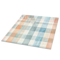 TISCHPLATTE 120x80 cm – Pastellfarbenes Patchwork - Braun, Glas (120/80/0.4cm) - Wallfluent