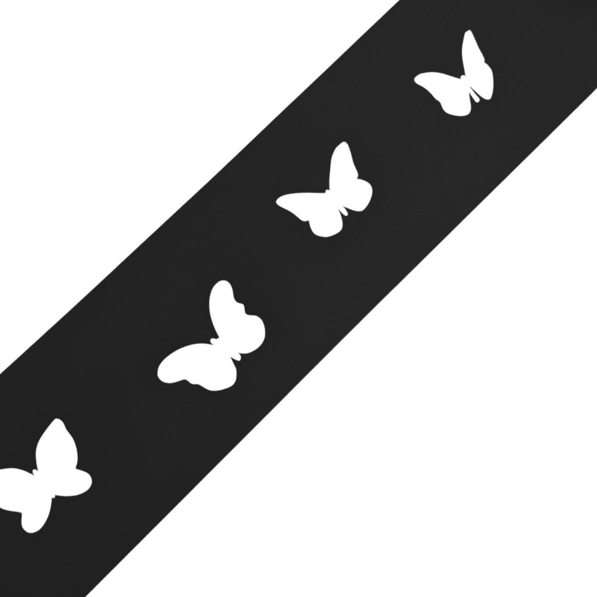 SICHTSCHUTZSTREIFEN zaun|zu PREMIUM dekor Schmetterlinge Sichtschutz Schwarz 2,55m - Schwarz, Kunststoff (255/19cm) - ZAUN|ZU