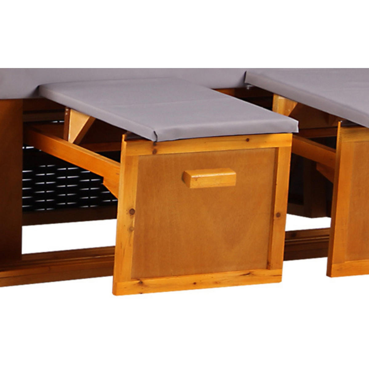 STRANDKORB Ostsee 2-Sitzer PE schwarz - Braun/Grau, Metall (120/160/80cm) - Mr. Deko