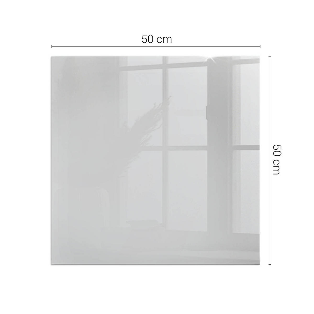 GLASPLATTE für Kamin 50 × 50 cm Grau - Grau, Glas (50/50/0.4cm) - ArtPrintCave