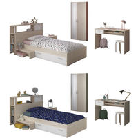 JUGENDZIMMER Charly 15 in Akazie und Weiß 5 teilig - Braun, Holzwerkstoff (120/200/80cm)