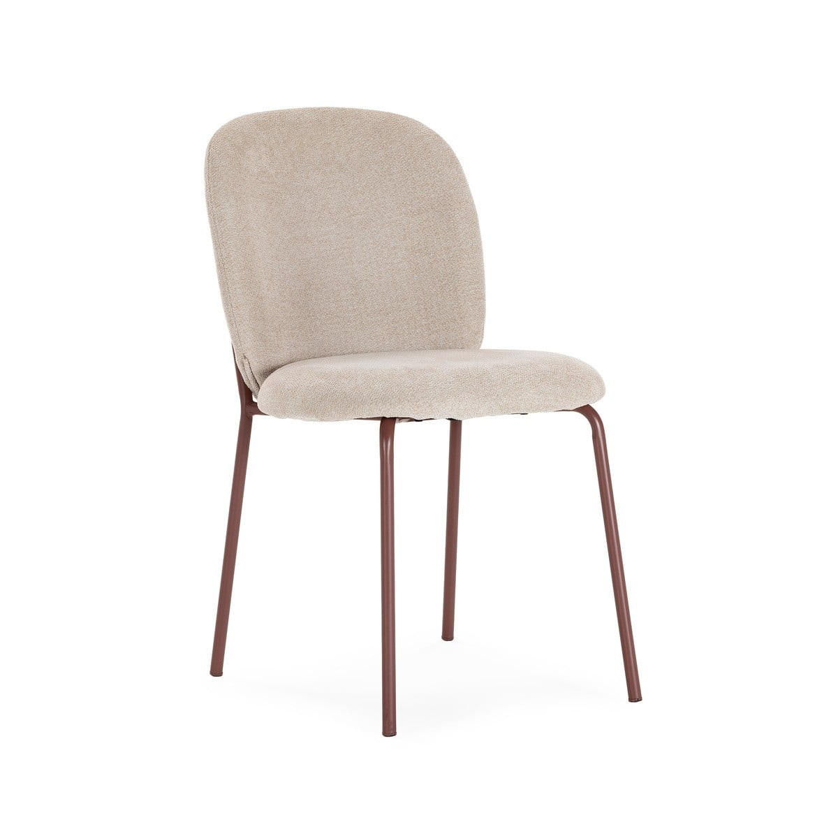 STÜHLE 4er-Set mit Stoffbezug und Metallbeinen 60/85/51 cm - Terracotta, Textil (60/85/52.5cm) - Calicosy