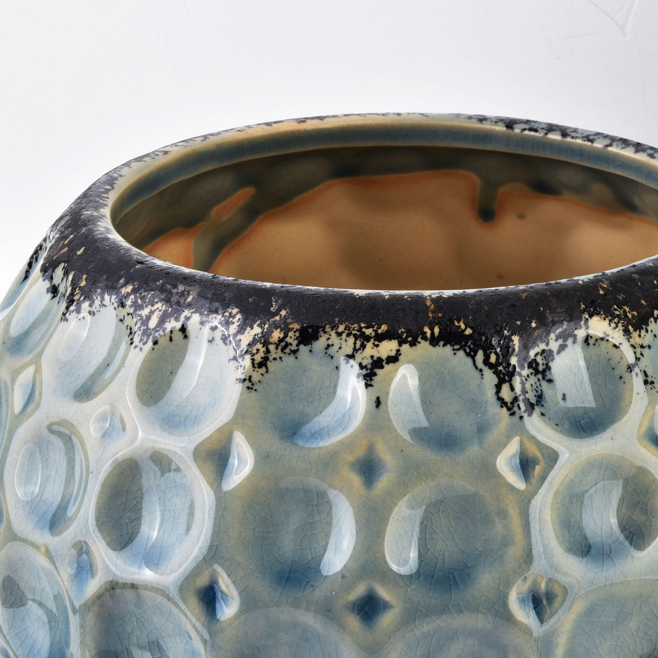 BLUMENTOPF Divine Blau Grau 20/20/13 cm Keramik - Blaugrau, Keramik (20/13cm) - Mondex