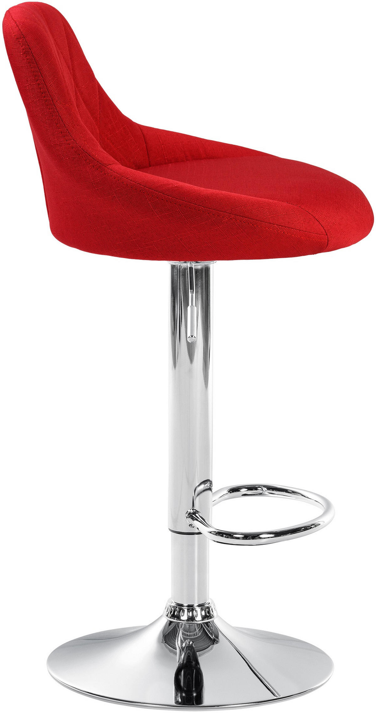 BARHOCKER Stoff rot - Chromfarben/Rot, Textil/Metall (46/83/49cm) - CLP