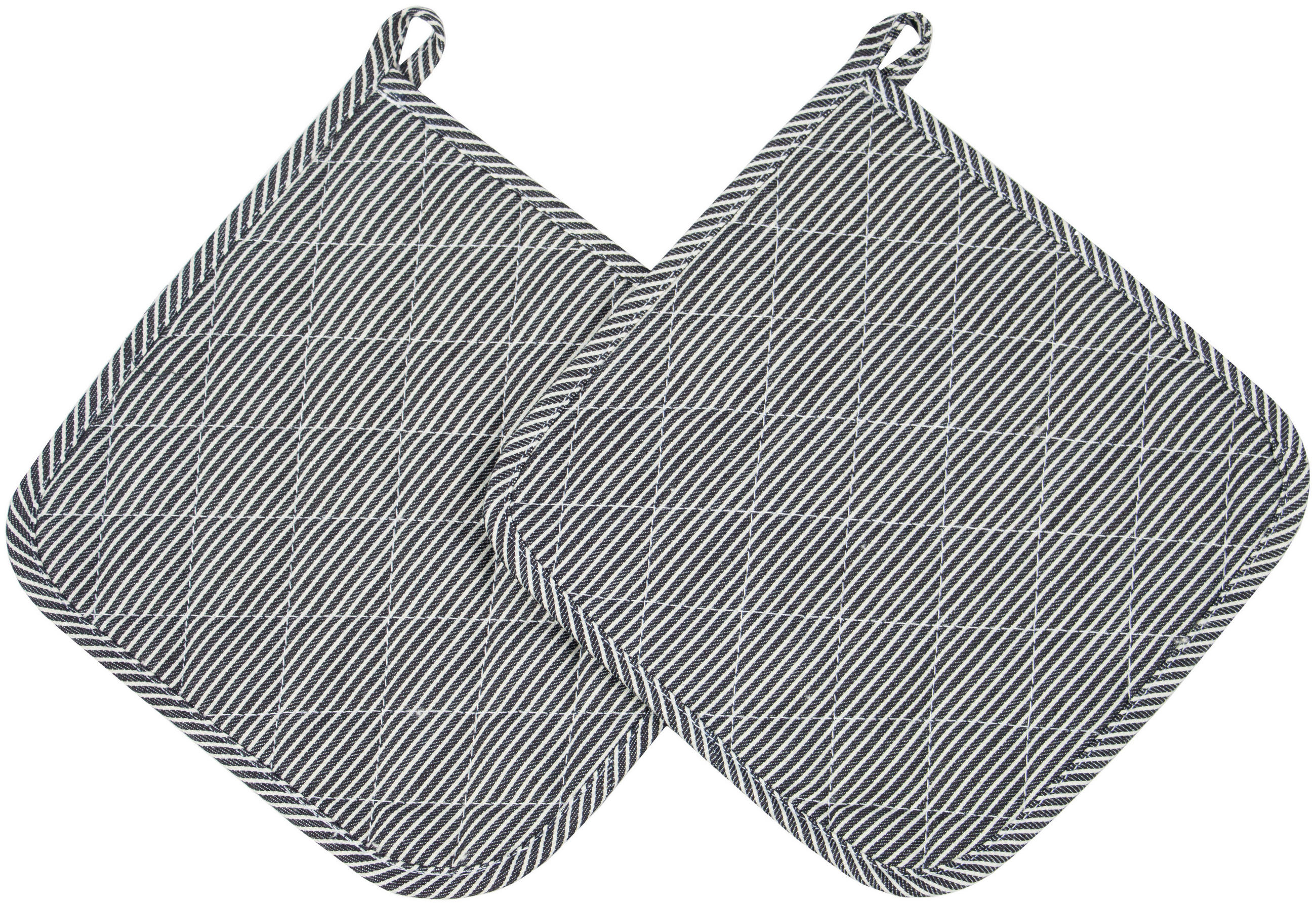 TOPFLAPPEN, 2er-Set, 24x24 cm, 100% Baumwolle, Grau - Schwarz/Weiß, Textil (24/24cm) - Zollner