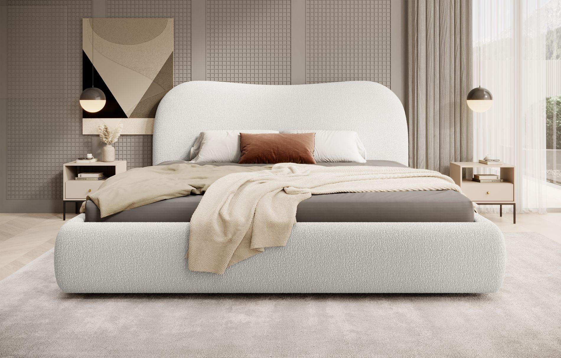 POLSTERBETT SIMSALO Creme 140x200 cm - Creme/Schwarz, Holz/Textil (140/200cm) - Selsey