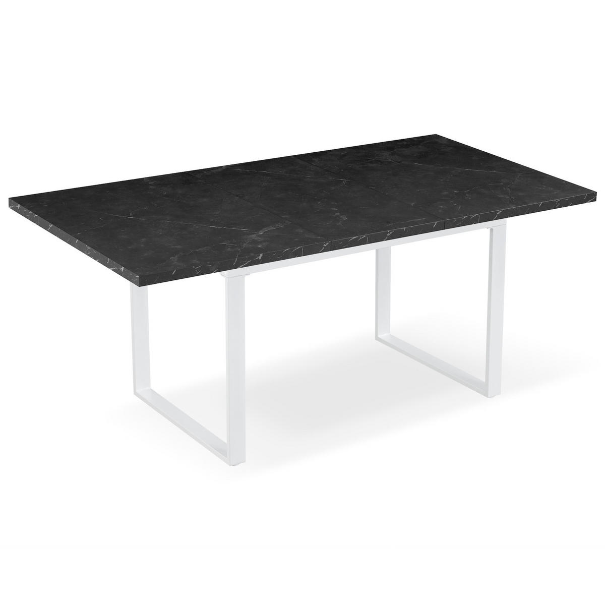 ESSTISCH LEVIN 120-160/80/76 cm Marmor-Schwarz - Anthrazit/Weiß, Holzwerkstoff/Metall (80/120/77cm) - B&D Home