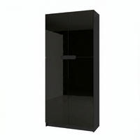 BÜROSCHRANK Logan Fronten in Schwarz Hochglanz - Schwarz Hochglanz, Holzwerkstoff (82/184/37cm) - Vladon