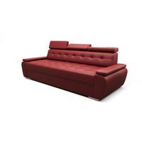 SCHLAFSOFA KONGO 01, Sofa mit Schlaffunktion, Farbe: Rot, Kunstleder - Rot, Textil (230/90/95cm) - O-Sofa